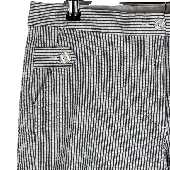 Isaac Mizrahi Metallic Striped Capri Pants Women's 12 Gray White Silver - Picture 4 of 8